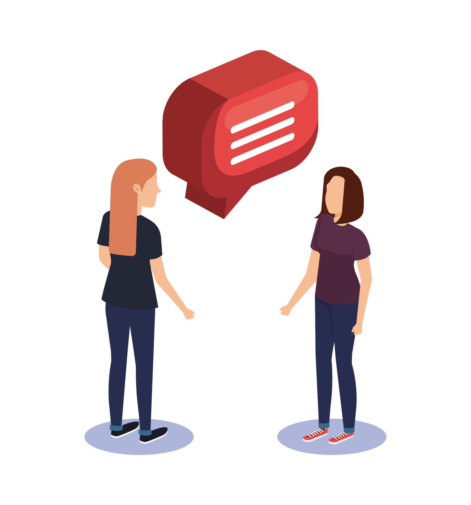 Illustration of two women talking